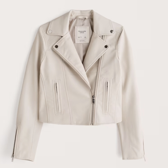 Abercrombie & Fitch Vegan Leather Moto Jacket - Picture 1 of 8